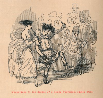 Apparizione al Senato di un giovane nobile, di nome Meto, 1852 da John Leech