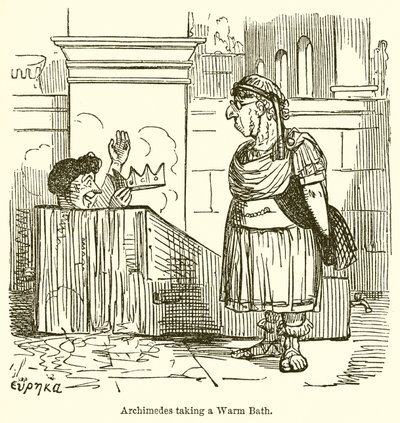 Archimede che fa un bagno caldo da John Leech