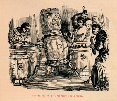 Assassinio di Artaveldt il Birraio da John Leech