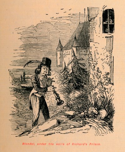 Blondel, sotto le mura della prigione di Riccardo, c1860 da John Leech