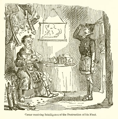 Cesare riceve notizie della distruzione della sua flotta da John Leech