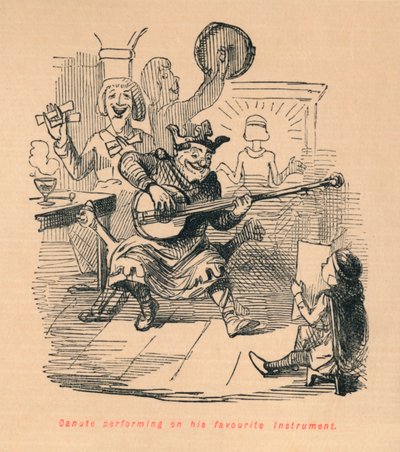 Canuto che suona il suo strumento preferito, c1860 da John Leech