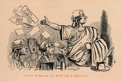 Cicerone getta via il suo fascicolo, come un gentiluomo, 1852 da John Leech