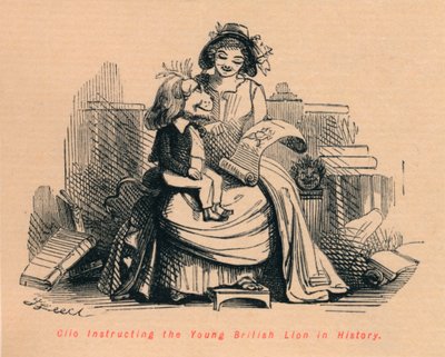 Clio istruisce il giovane leone britannico nella storia, c1860 da John Leech