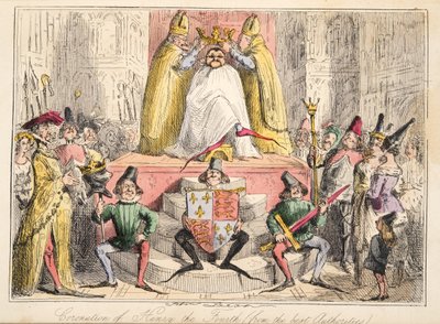 Incoronazione di Enrico IV (dalle migliori autorità), da The Comic History of England, pub. 1864 da John Leech