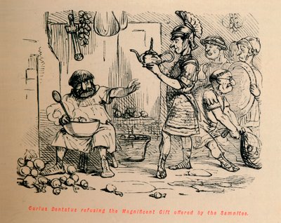 Curio Dentato rifiuta il magnifico dono offerto dai Sanniti, 1852 da John Leech