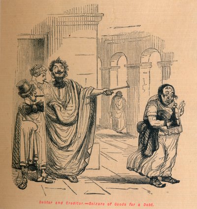 Debitore e creditore - Sequestro di beni per un debito da John Leech