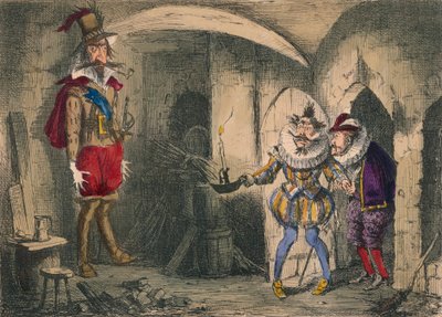 Scoperta di Guido Fawkes da parte di Suffolk e Mounteagle, 1850 da John Leech