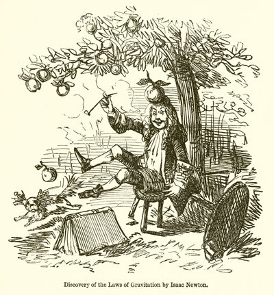 Scoperta delle leggi della gravitazione da parte di Isaac Newton da John Leech