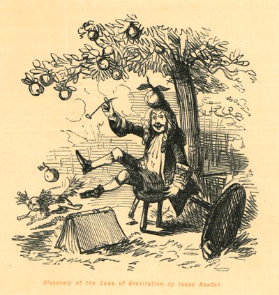 Scoperta delle leggi della gravitazione da parte di Isaac Newton, 1897 da John Leech