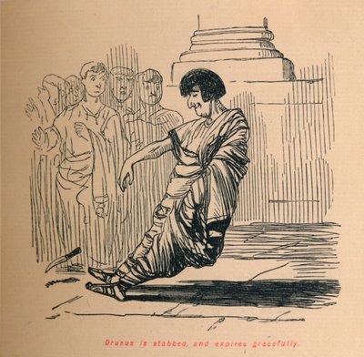 Druso viene pugnalato e muore con grazia, 1852 da John Leech