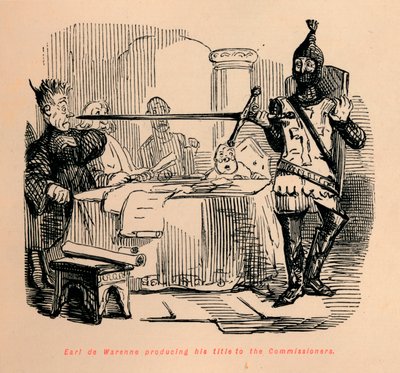 Il conte de Warenne che produce il suo titolo ai commissari da John Leech