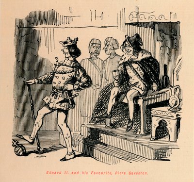 Edoardo II e il suo favorito, Piers Gaveston, c1860 da John Leech