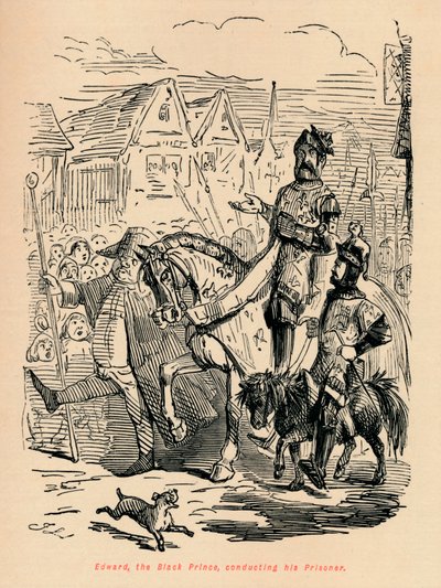Edoardo il Principe Nero, che conduce il suo prigioniero, c. 1860 da John Leech