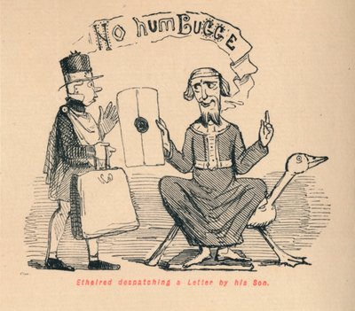 Ethelred che invia una lettera tramite suo figlio, c1860 da John Leech