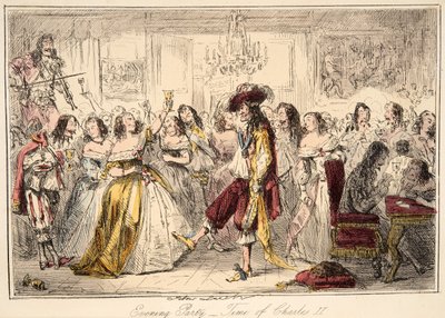 Festa serale - Tempo di Carlo II, da The Comic History of England, pub. 1864 da John Leech