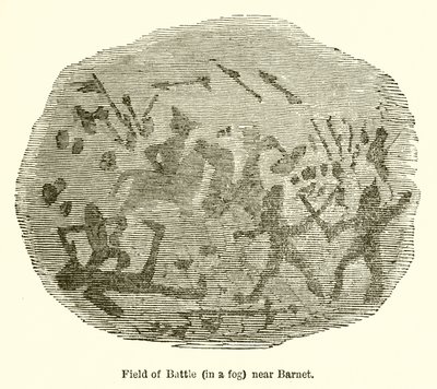 Campo di battaglia (nella nebbia) vicino a Barnet da John Leech