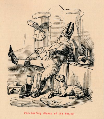 Caccia alla volpe del vescovo del periodo, c1860 da John Leech