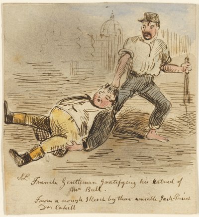 Gentiluomo francese che soddisfa il suo odio per Mr. Bull da John Leech