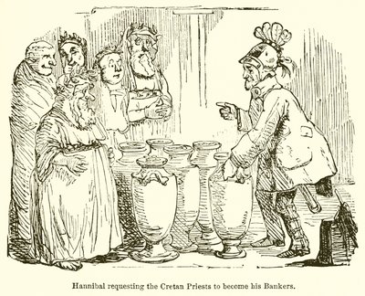 Annibale che chiede ai sacerdoti cretesi di diventare i suoi banchieri da John Leech