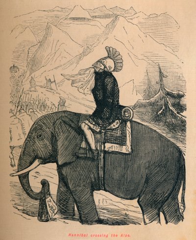 Annibale attraversa le Alpi, 1852 da John Leech