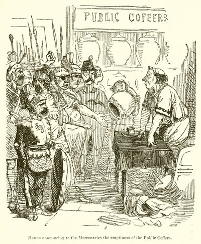 Annuncio di Annibale ai Mercenari della Mancanza di Fondi Pubblici da John Leech