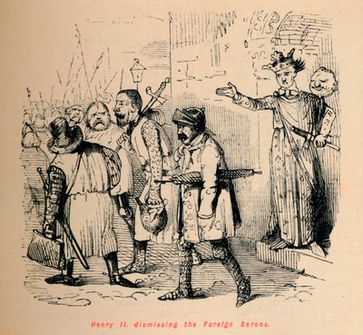 Enrico II che licenzia i baroni stranieri, c1860 da John Leech