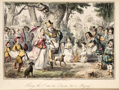 Enrico VIII e la sua regina a maggio, da The Comic History of England, pub. 1864 da John Leech