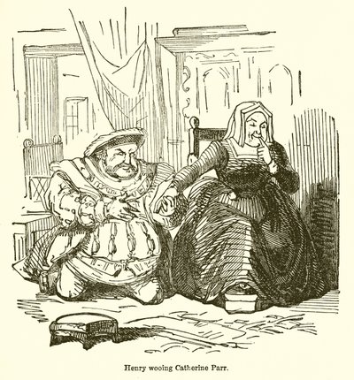 Enrico corteggia Caterina Parr da John Leech