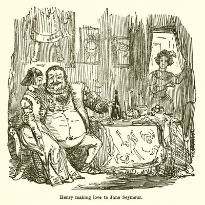 Enrico che fa la corte a Jane Seymour da John Leech