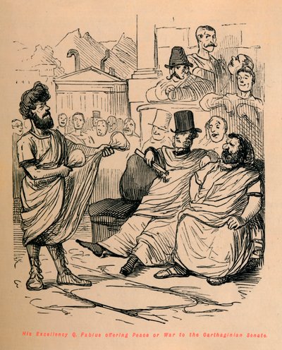 Sua Eccellenza Q Fabius offre Pace o Guerra al Senato Cartaginese, 1852 da John Leech