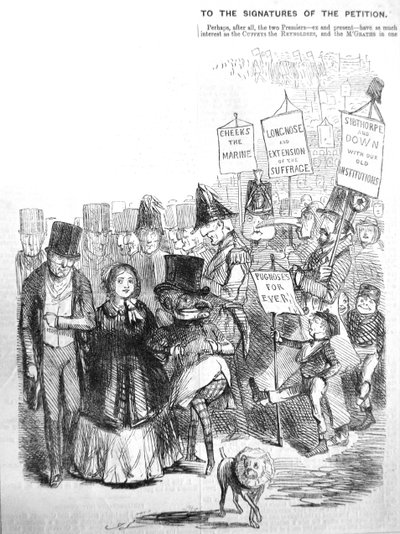 Come poteva apparire la processione dei Chartisti, 1848 da John Leech