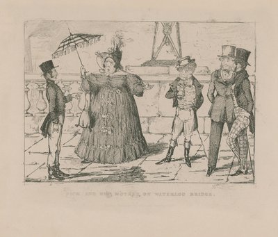 Jack e sua madre sul ponte di Waterloo da John Leech