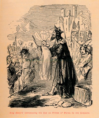 Re Edoardo presenta suo figlio come Principe di Galles ai suoi sudditi, c1860 da John Leech