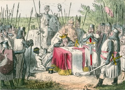 Re Giovanni firma la Magna Carta da John Leech