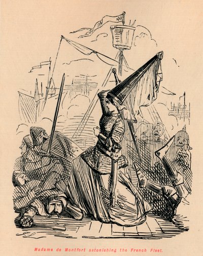 Madame de Montfort che stupisce la flotta francese, c. 1860 da John Leech