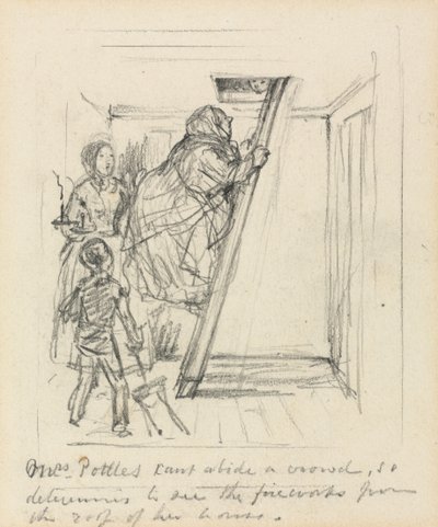 La signora Pottles non sopporta la folla da John Leech