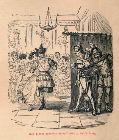 La signora Sextus si consola con una piccola festa, 1852 da John Leech