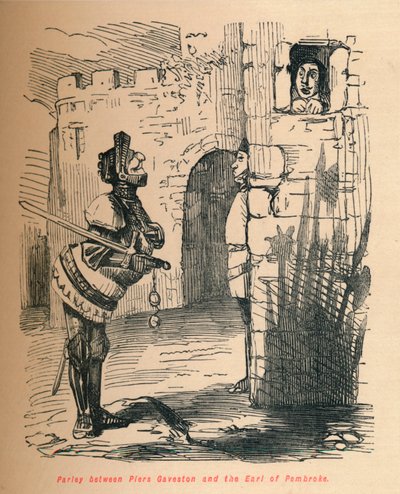 Parlamento tra Piers Gaveston e il conte di Pembroke, c1860 da John Leech