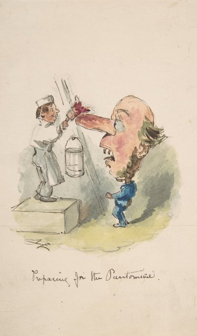 Preparativi per il pantomima, 1836-64 da John Leech