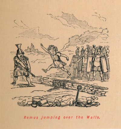 Remo che salta oltre le mura, 1852 da John Leech
