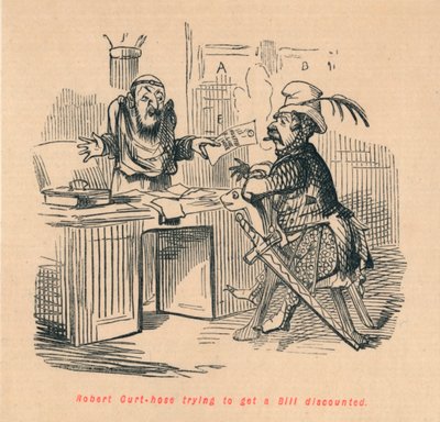 Robert Curthose che cerca di ottenere uno sconto su una fattura da John Leech