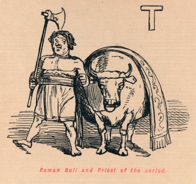 Toro romano e sacerdote del periodo da John Leech