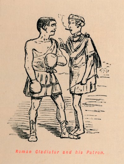 Gladiatore romano e il suo patrono, 1852 da John Leech