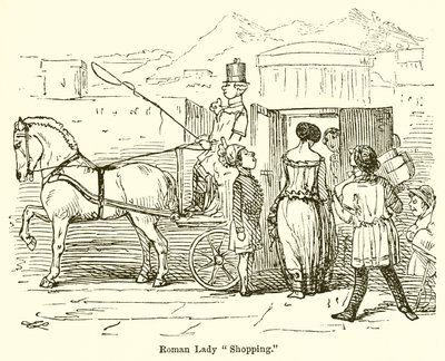 Signora romana che fa shopping da John Leech
