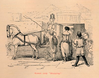 Signora romana che fa shopping da John Leech
