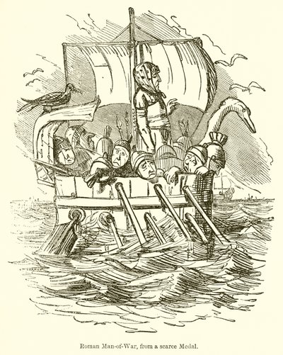 Nave da guerra romana, da una medaglia rara da John Leech