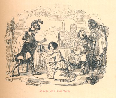 Rowena e Vortigern, c1860 da John Leech