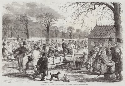 Pattinaggio a Hyde Park da John Leech