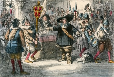 Portate via quel gingillo, Cromwell scioglie il lungo Parlamento da John Leech